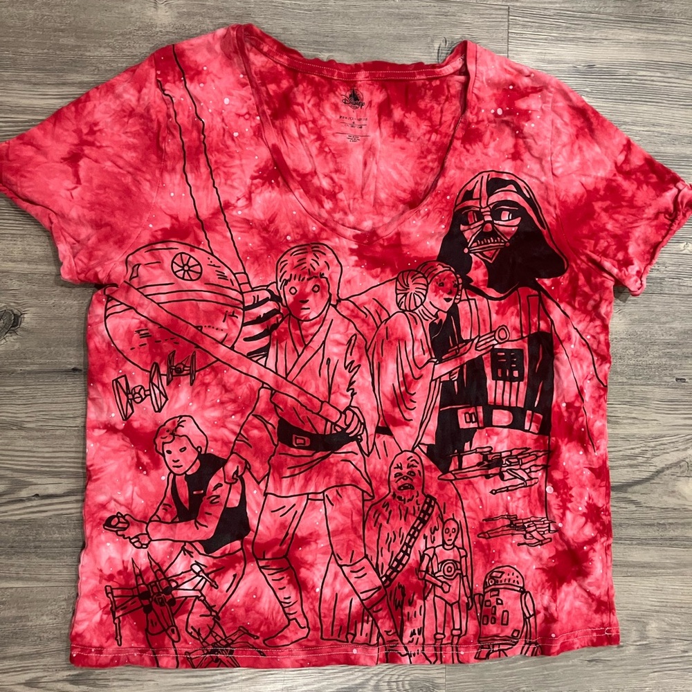 Star Wars Disney Tie Dye V Neck Shirt